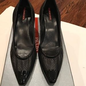 PRADA SPORT black leather pumps size EU 40